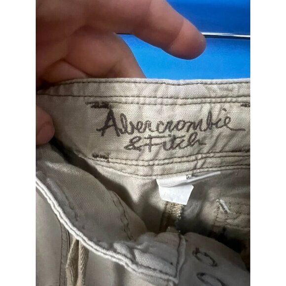 Abercrombie & Fitch Womens Beige Linen/Cotton Blend Bermuda Shorts, Beach, resor - Picture 9 of 10